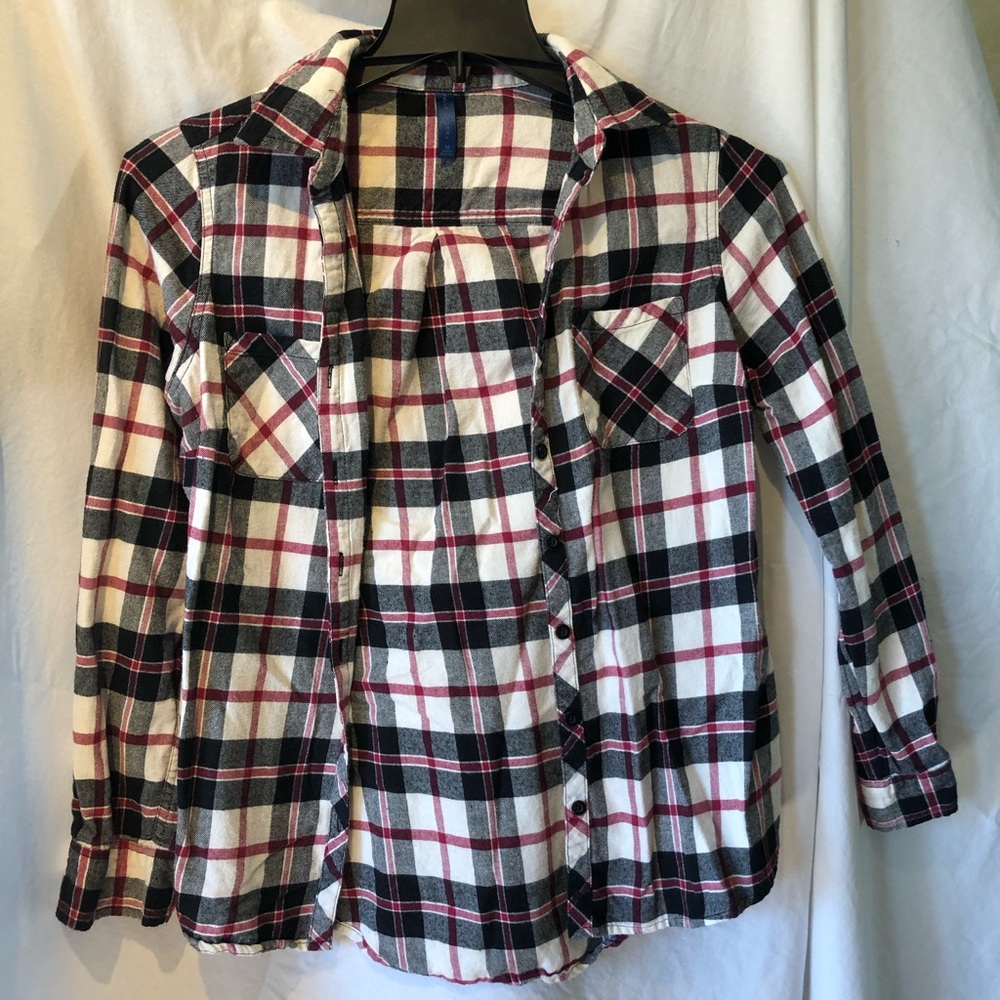 Maroon black white flannel
